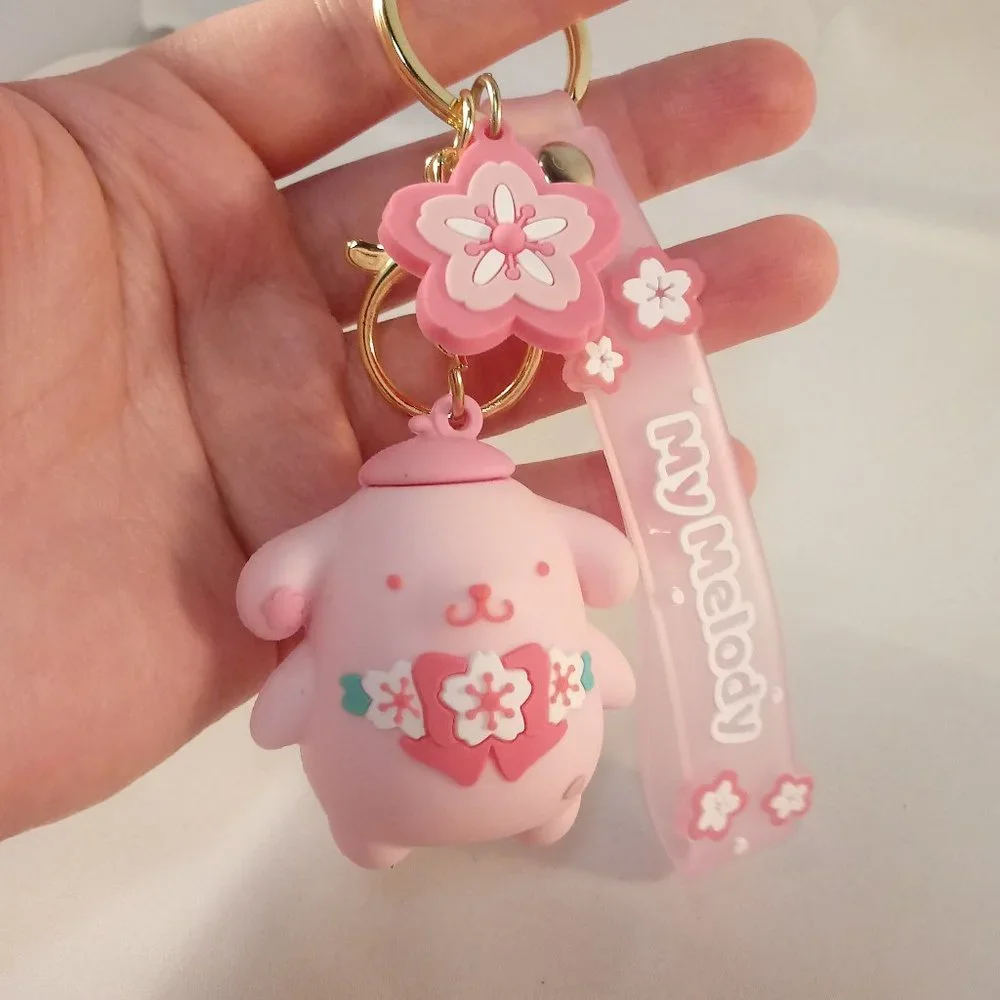 My Melody Pompompurin Key Chain Key Ring Cute Figurine Character Keychain